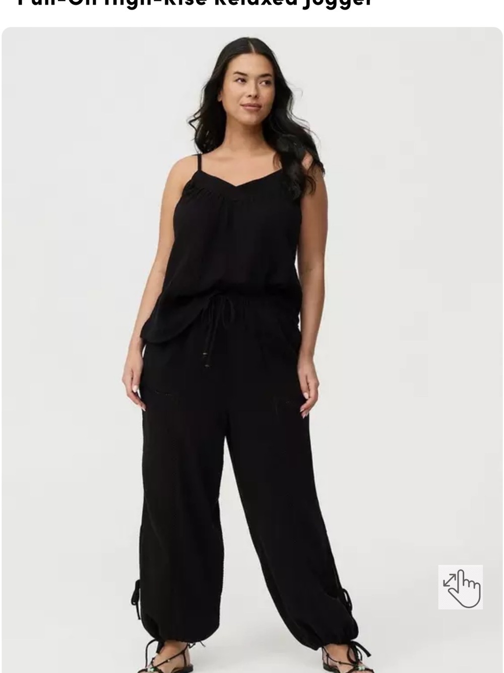 Torrid Black High Rise Drawstring Jogger Pants Size 1 - Picture 2 of 5